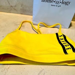 Savage barbell yellow sports bra size small